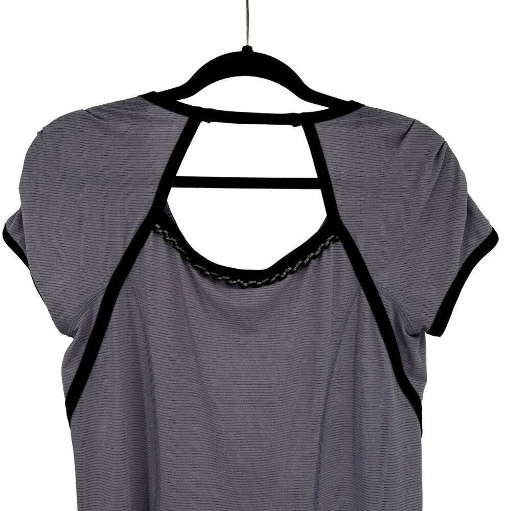 Lululemon Run Team Spirit Tech Short Sleeve Top Lilac‎ Deep Coal Size 8 - Picture 8 of 10